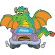 Stickers enfant Dragon voiture réf 3700 (Dimensions de 10cm à 130cm de largeur)