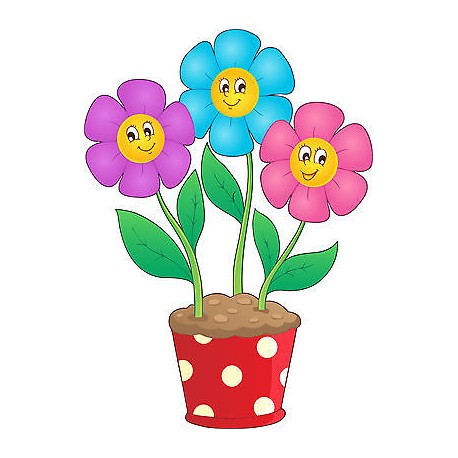 Stickers autocollant muraux enfant Pot de fleurs réf 3635 (30 dimensions)