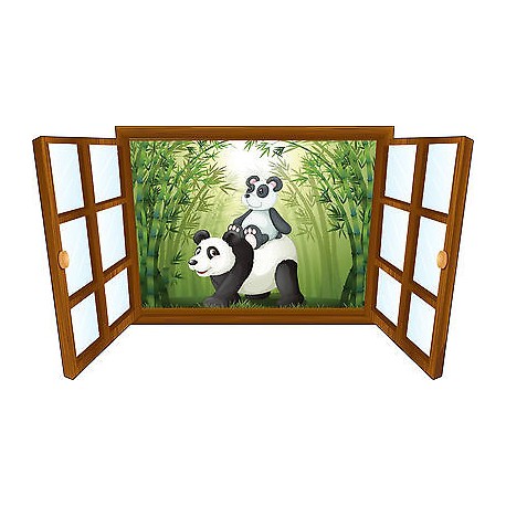 Sticker enfant fenêtre pandas réf 3924