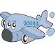 Sticker enfant Avion réf 3517 (Dimensions de 10 cm à 130cm de largeur)