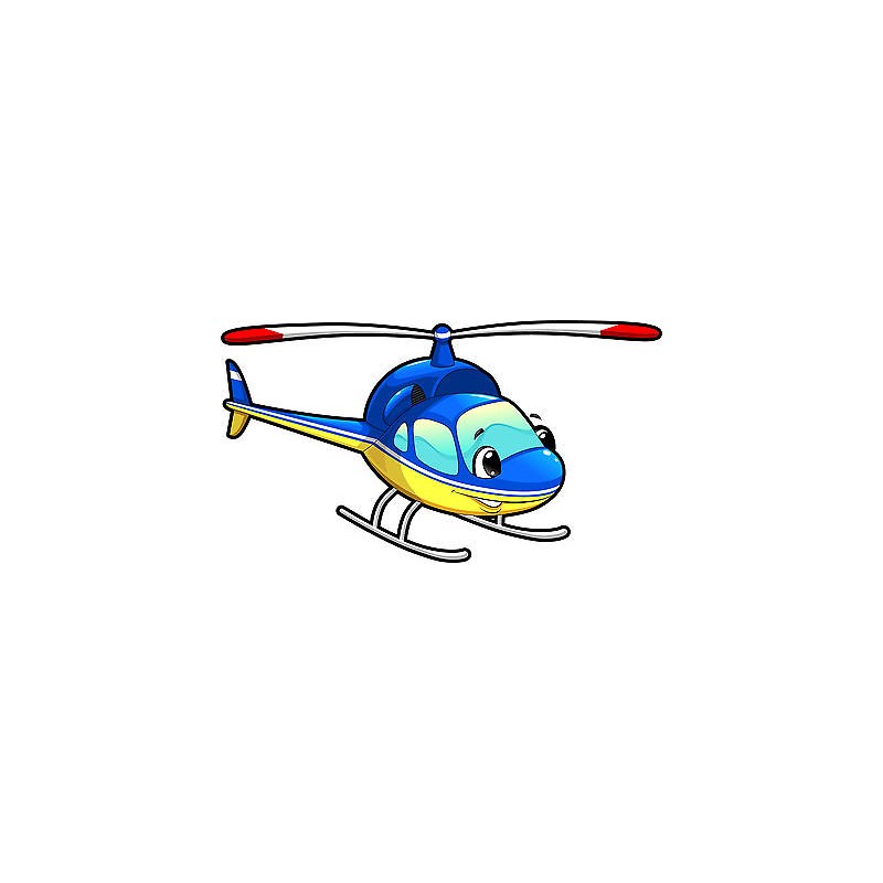 Stickers enfant Hélicoptère réf 3558 (Dimensions de 10cm à 130cm de  largeur) - Stickers Muraux Enfant