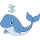 Stickers muraux enfant Baleine réf 3538 (Dimensions de 10 cm à 130cm de largeur)