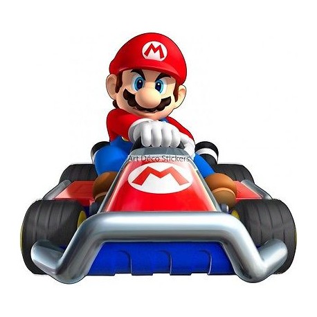 Sticker enfant Mario en voiture